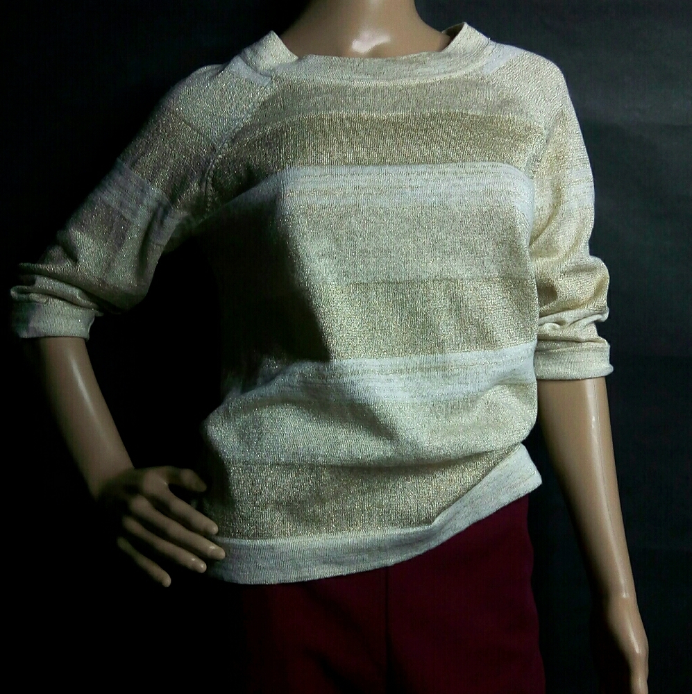 DRESSY SHIMMERING GOLD HOLIDAY SWEATER